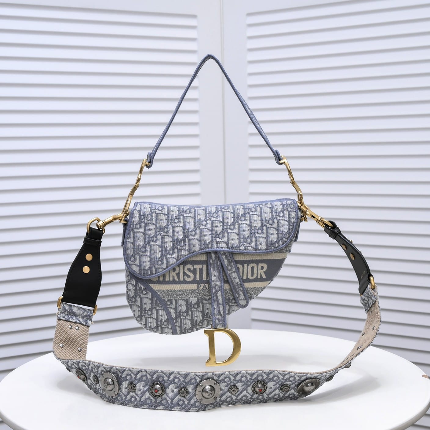 DIOR SADDLE OBLIQUE EMBROIDERY GREY M0446CRIWM932 - Image 5