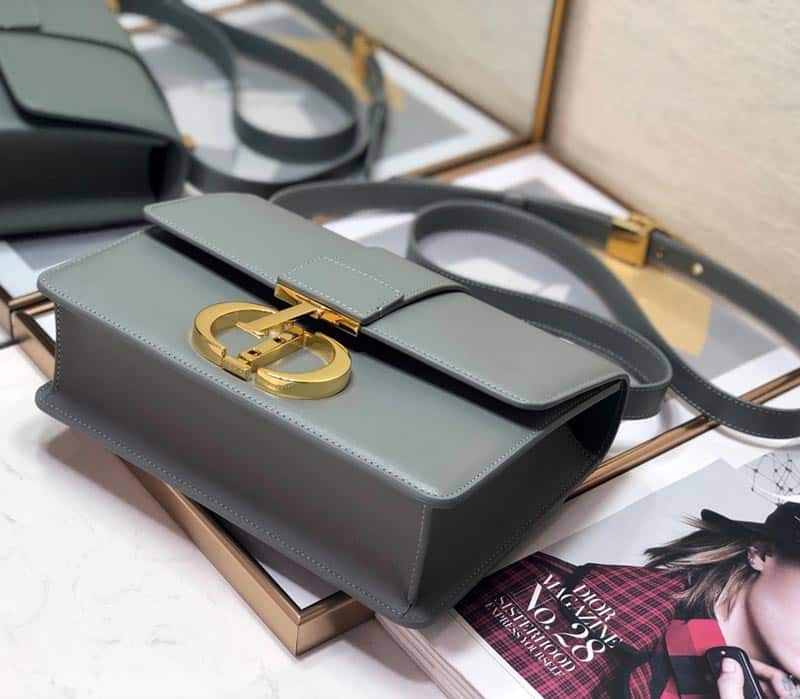 DIOR 30 MONTAIGNE GRAY BOX CALFSKIN 24CM M9203UMOS M41G - Image 4