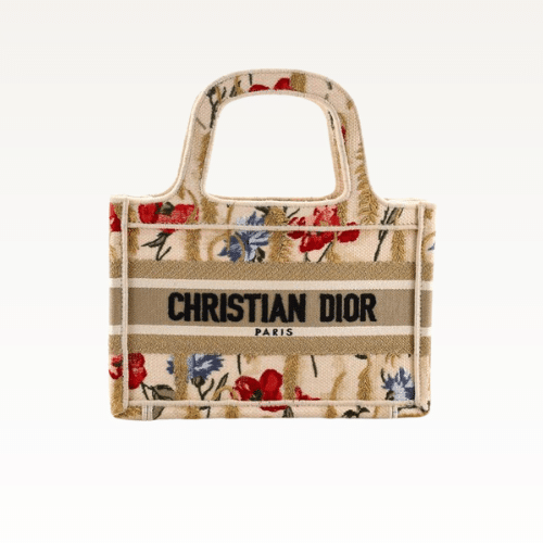 DIOR MINI BOOK TOTE OBLIQUE EMBROIDERY GOLD NEUTRAL MULTICOLOR 161798/1