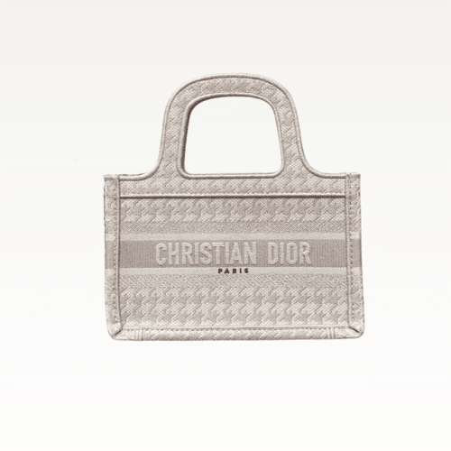 DIOR MINI BOOK TOTE OBLIQUE EMBROIDERY LIGHT PINK