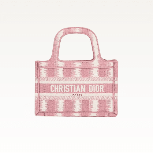 DIOR MINI BOOK EMBROIDERY TOTE PINK