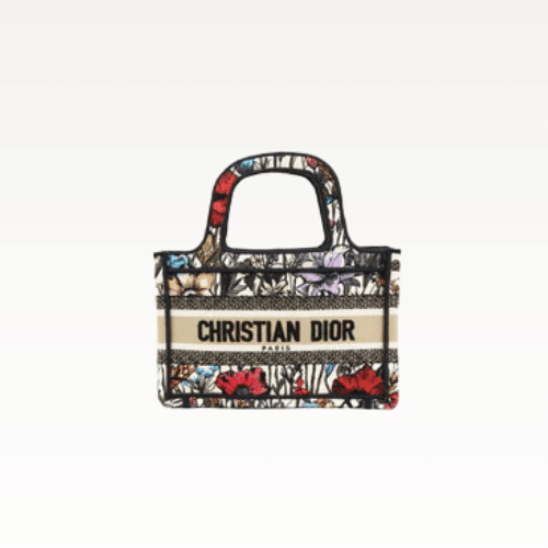 DIOR MINI BOOK TOTE OBLIQUE EMBROIDERY MULTICOLOR