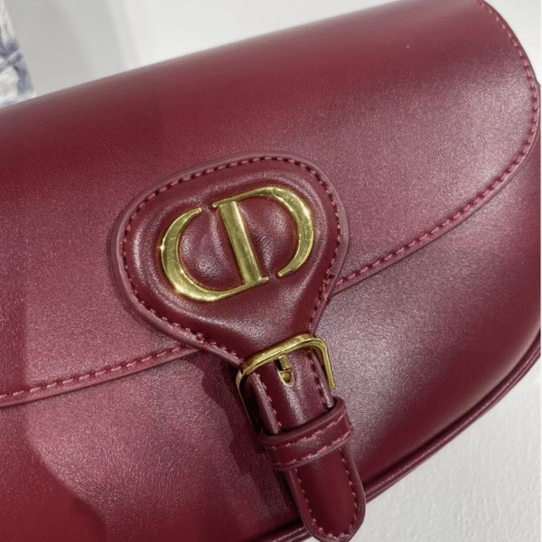DIOR BOBBY EAST-WEST BAG BOX CALFSKIN WINE RED - Image 3