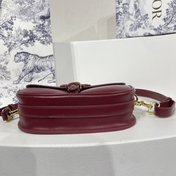DIOR BOBBY EAST-WEST BAG BOX CALFSKIN WINE RED - Image 4