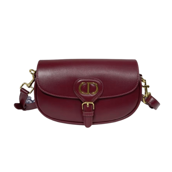 DIOR BOBBY EAST-WEST BAG BOX CALFSKIN WINE RED
