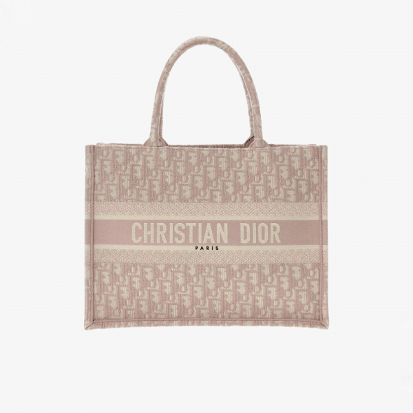 DIOR SMALL BOOK TOTE OBLIQUE EMBROIDERY LIGHT PINK