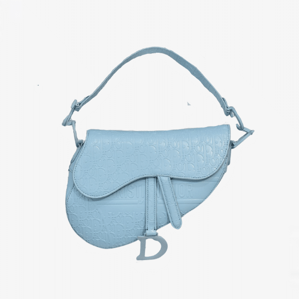 DIOR SADDLE OBLIQUE EMBOSSED BLUE