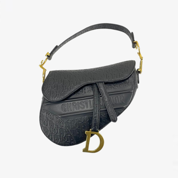 DIOR SADDLE OBLIQUE EMBOSSED BLUE AND GOLD