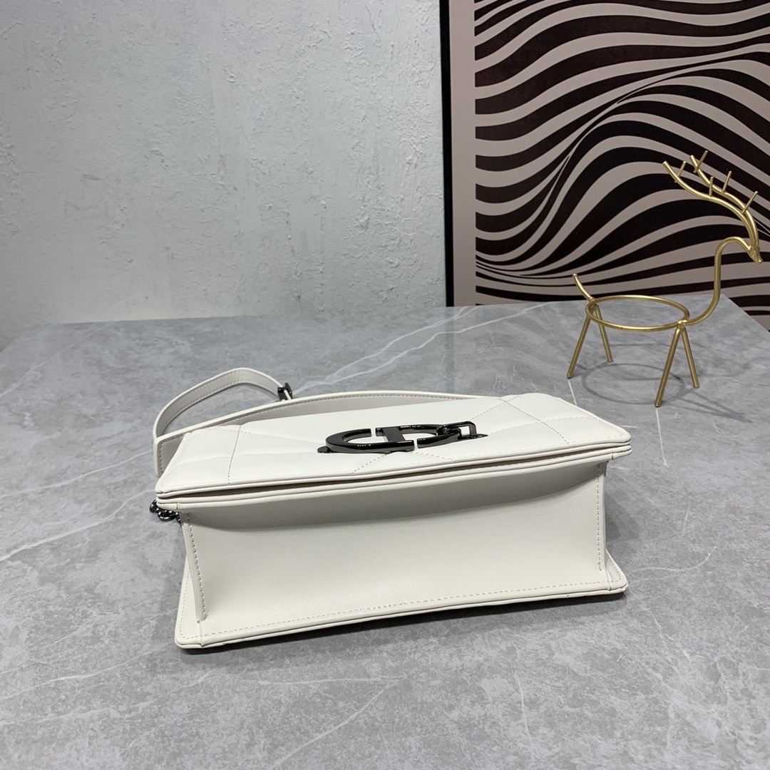 DIOR 30 MONTAIGNE CHAIN BAG WITH HANDLE WHITE 25CM M9215BNNA_M030 - Image 8