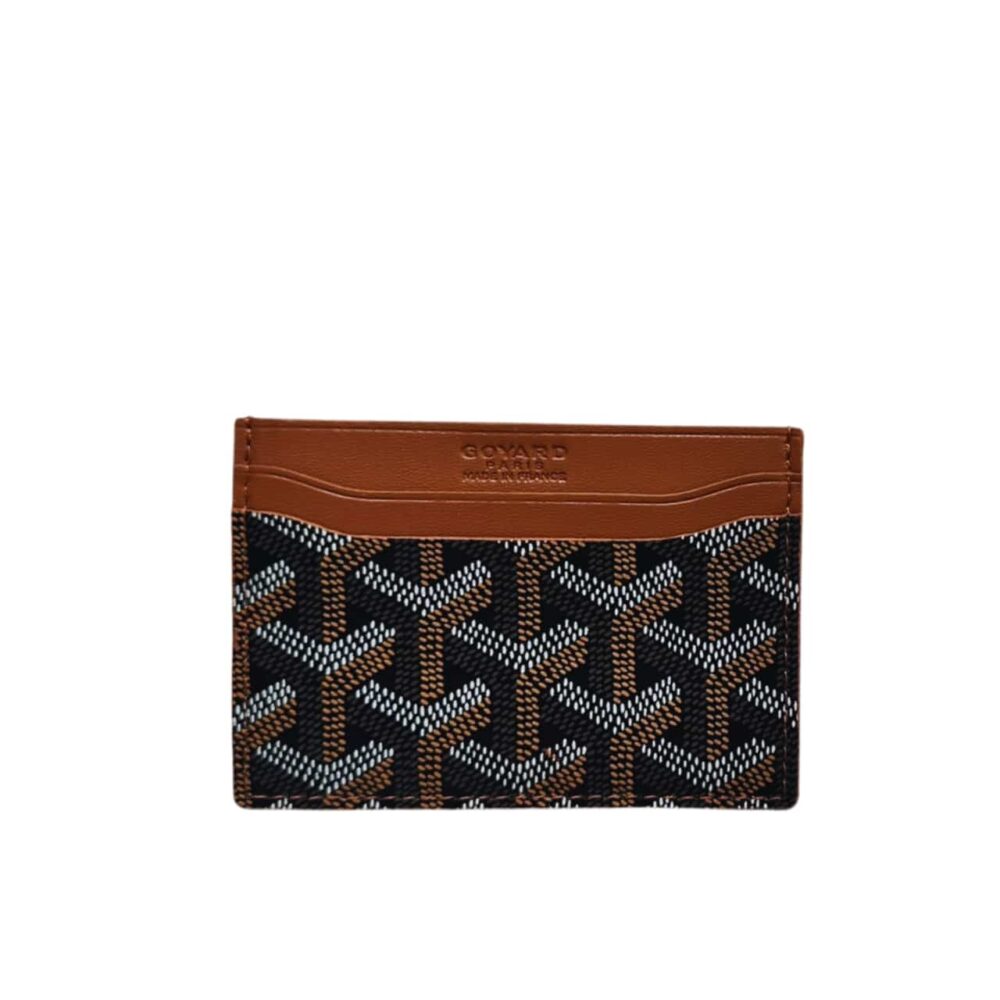 GOYARD SAINT SULPICE CARD WALLET BLACK AND TAN 11CM STSULPPMLTY01CL03X