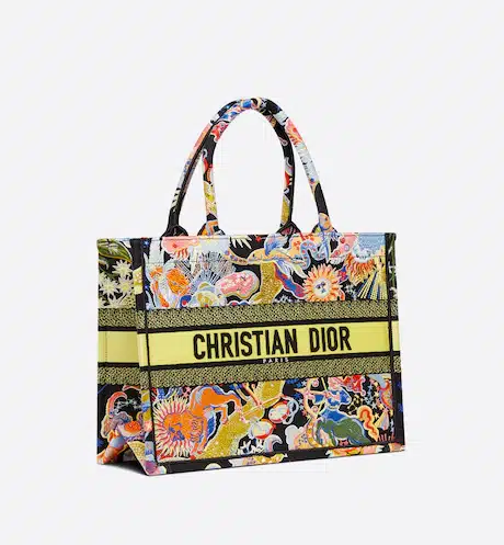 DIOR LARGE BOOK TOTE BLACK MULTICOLOR DIOR ZODIAC FANTASTICO EMBROIDERY 42CM M1296ZRZA M911