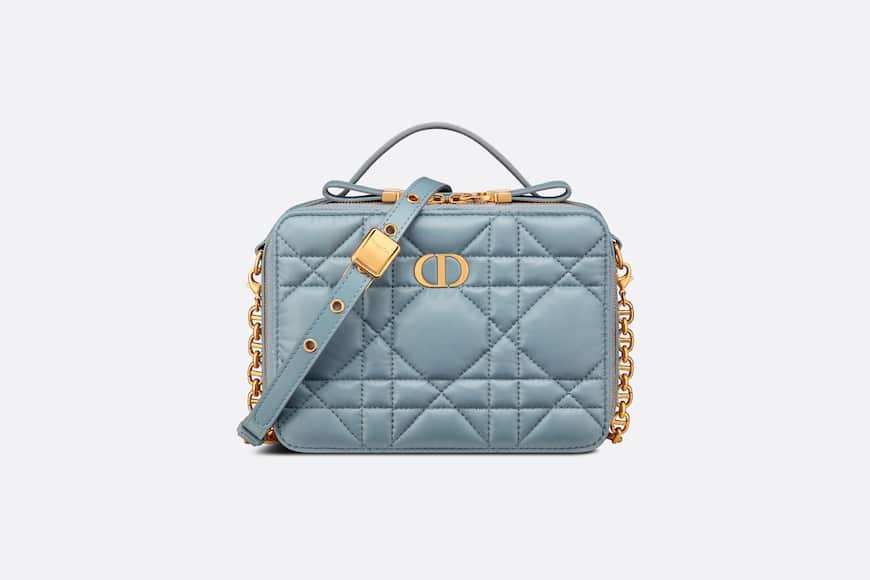 DIOR CARO BOX BAG WITH CHAIN BLUE 19.5CM S5140UNGX_M09Z