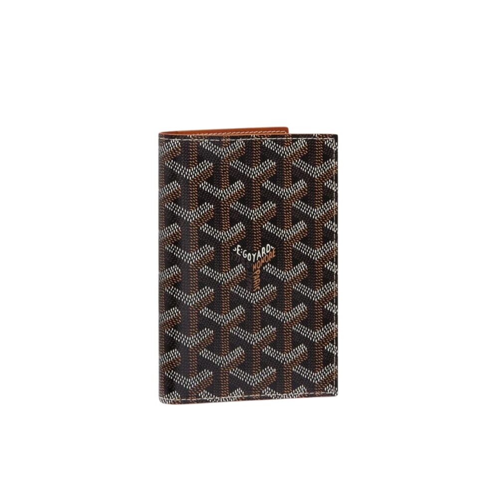 GOYARD GRENELLE PASSPORT COVER BLACK AND TAN 14CM GRENELPMLTY01CL03X