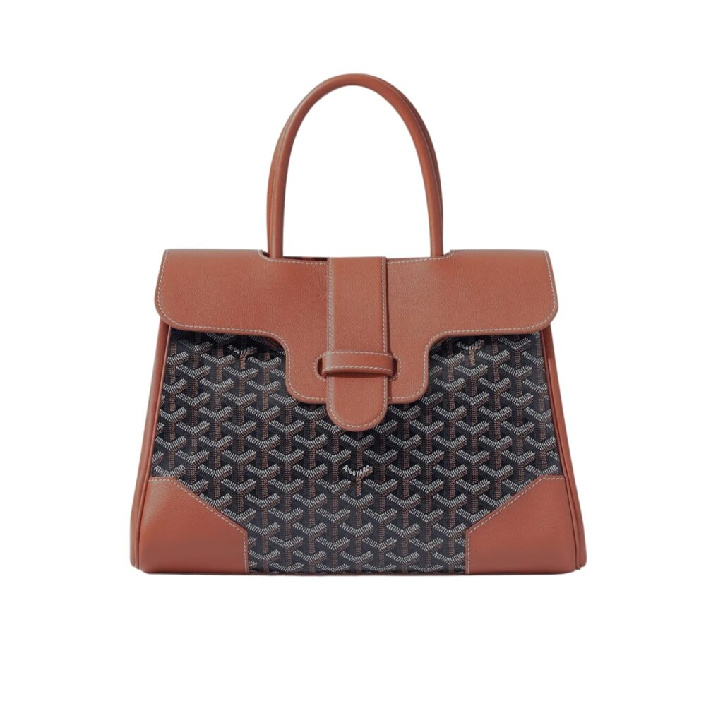 GOYARD SAÏGON TOTE BAG BLACK AND TAN 34CM SAIGOCMMLTY01CL03P