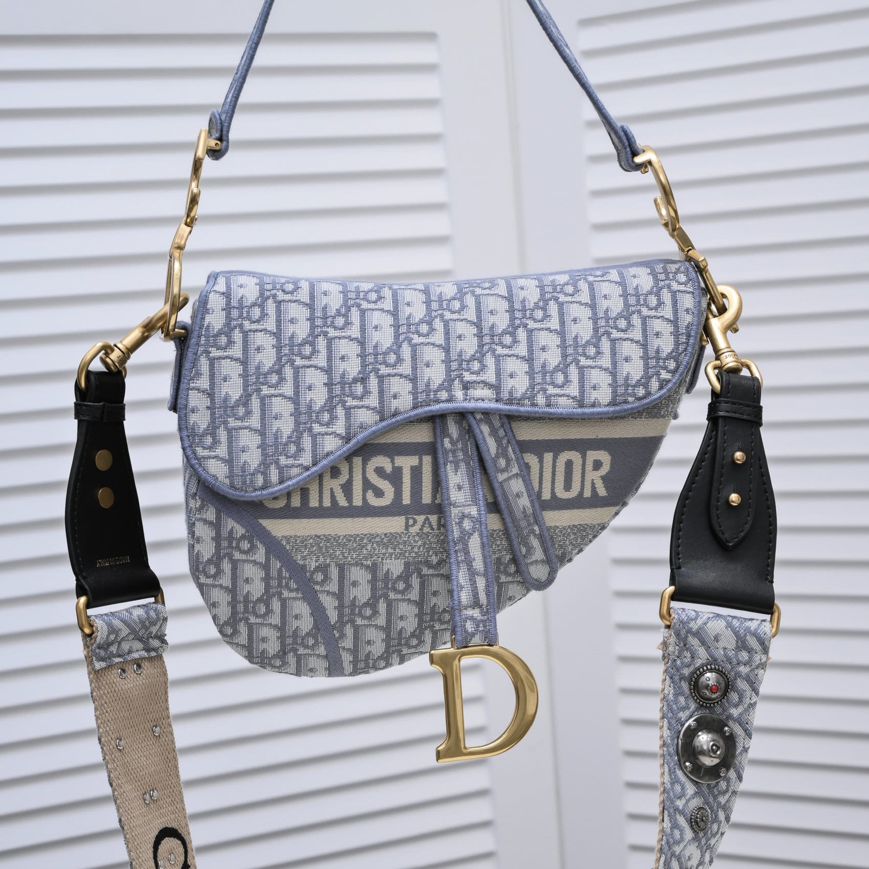 DIOR SADDLE OBLIQUE EMBROIDERY GREY M0446CRIWM932 - Image 2