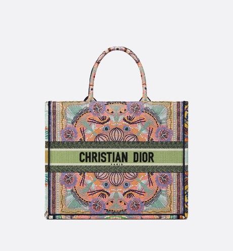 DIOR LARGE BOOK TOTE MULTICOLOR EMBROIDERY 42CM M1286ZRLE_M886