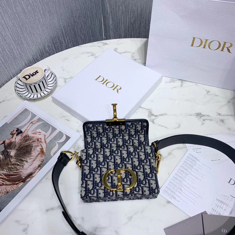 DIOR 30 MONTAIGNE BOX BLUE DIOR OBLIQUE JACQUARD 17CM M9204UTZQ M928 - Image 2