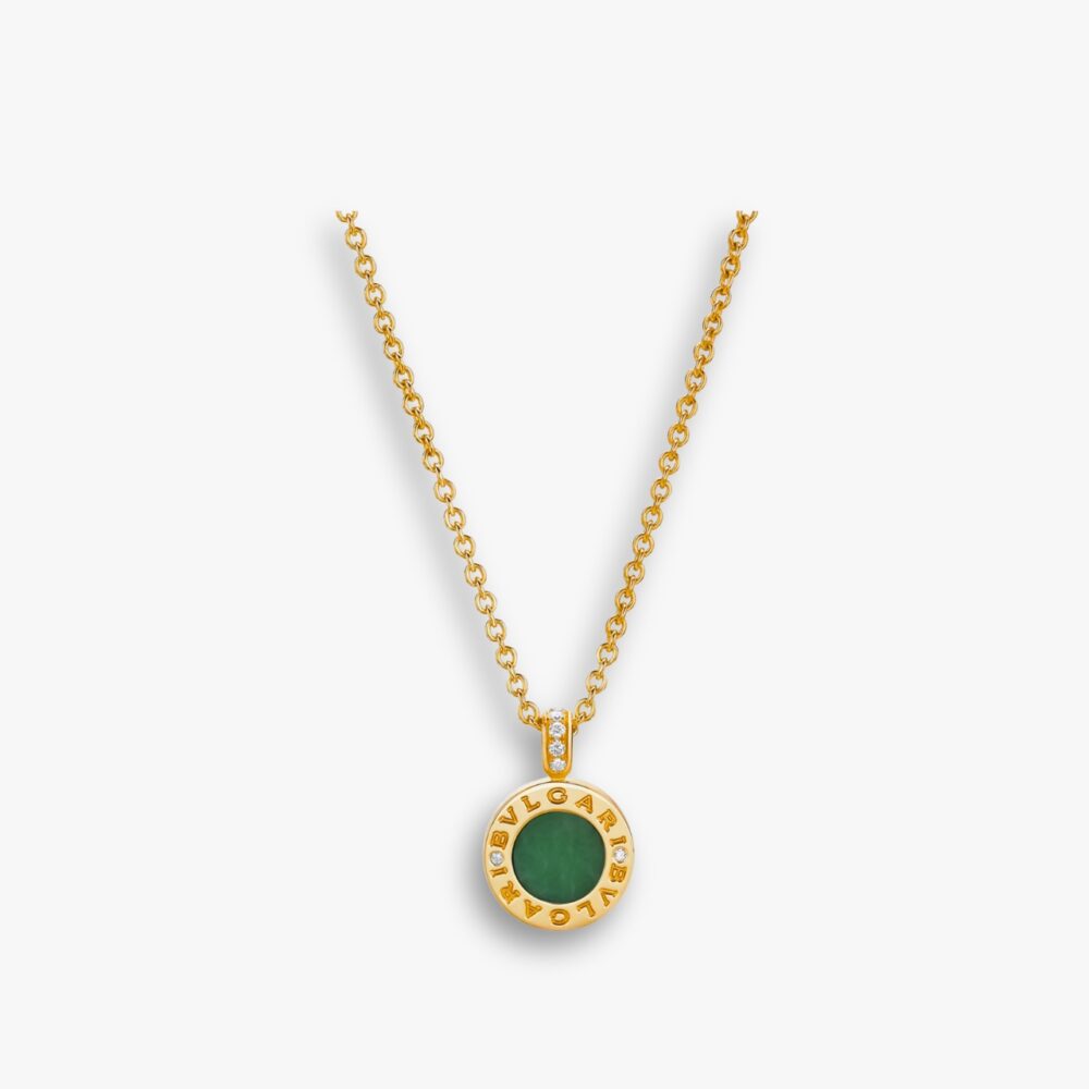 Bvlgari Collier Necklace Yellow Gold Green 350681