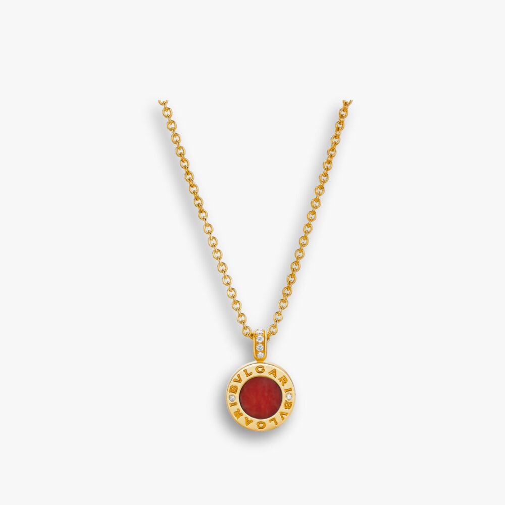Bvlgari Collier Necklace Yellow Gold Red 352883