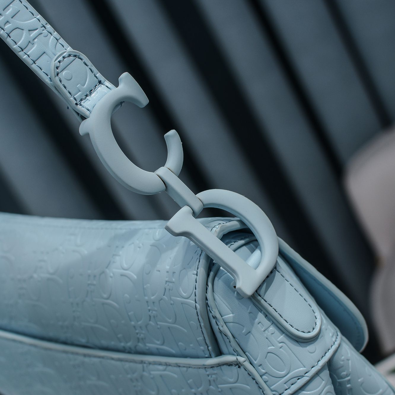 DIOR SADDLE OBLIQUE EMBOSSED BLUE - Image 2