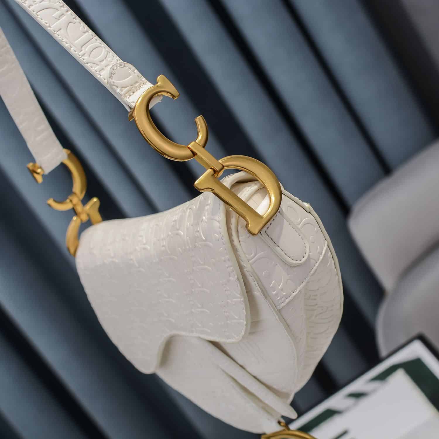 DIOR SADDLE OBLIQUE EMBOSSED WHITE - Image 6