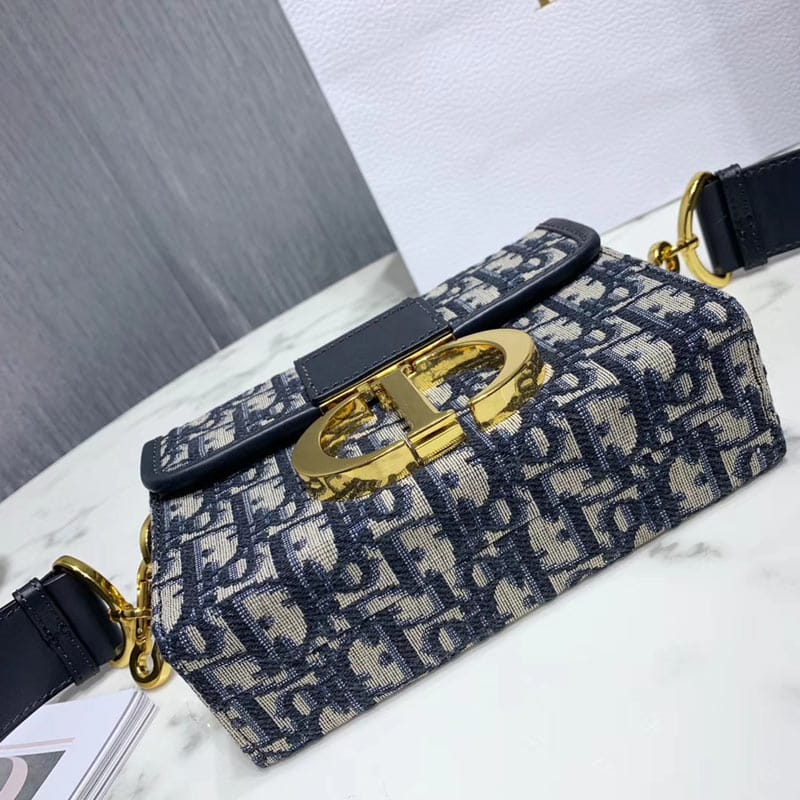 DIOR 30 MONTAIGNE BOX BLUE DIOR OBLIQUE JACQUARD 17CM M9204UTZQ M928 - Image 4