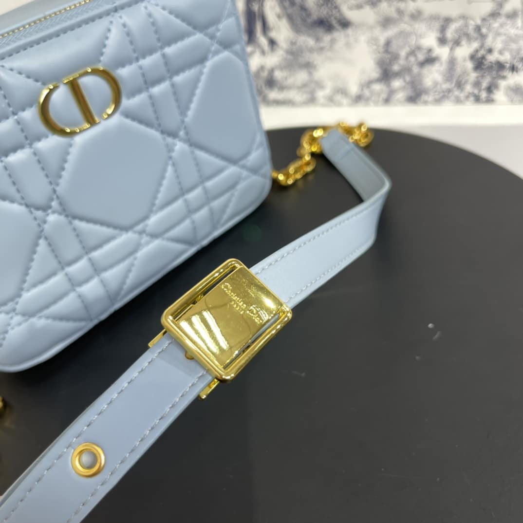 DIOR CARO BOX BAG WITH CHAIN BLUE 19.5CM S5140UNGX_M09Z - Image 6