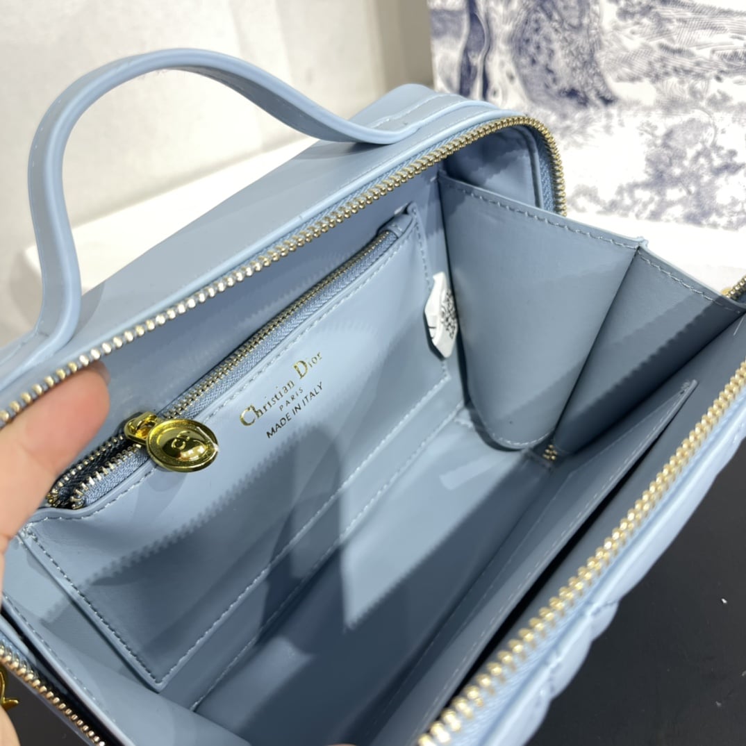 DIOR CARO BOX BAG WITH CHAIN BLUE 19.5CM S5140UNGX_M09Z - Image 8
