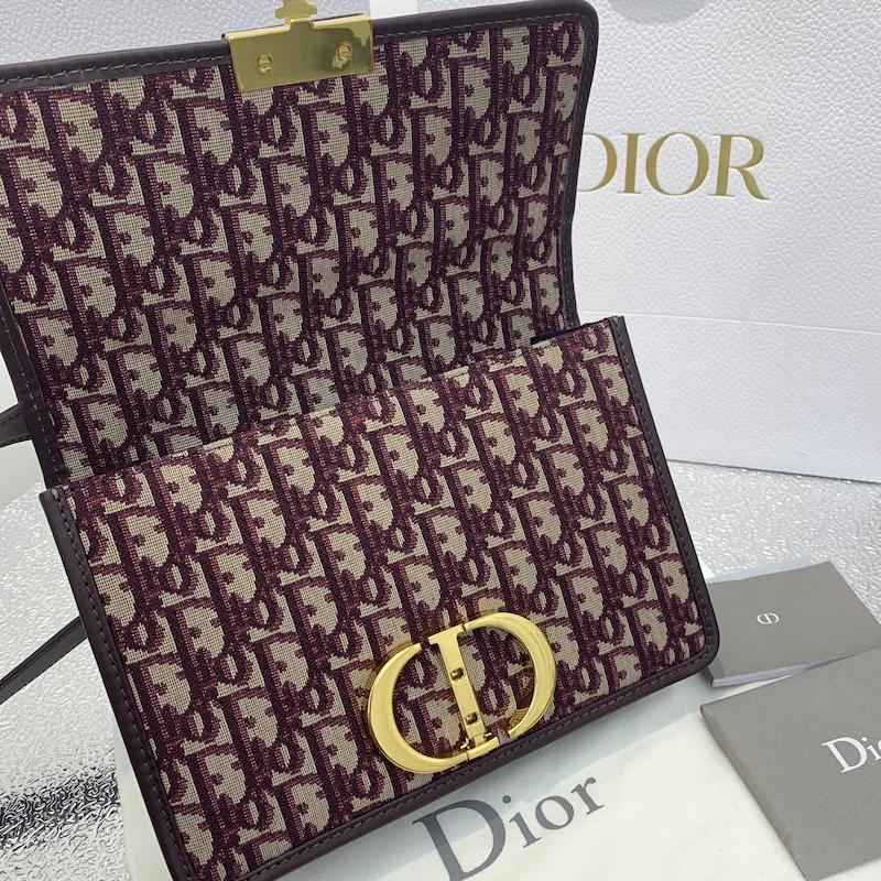 DIOR 30 MONTAIGNE BOX BURGUNDY DIOR OBLIQUE JACQUARD 24CM M9203UTZQ M974 - Image 2