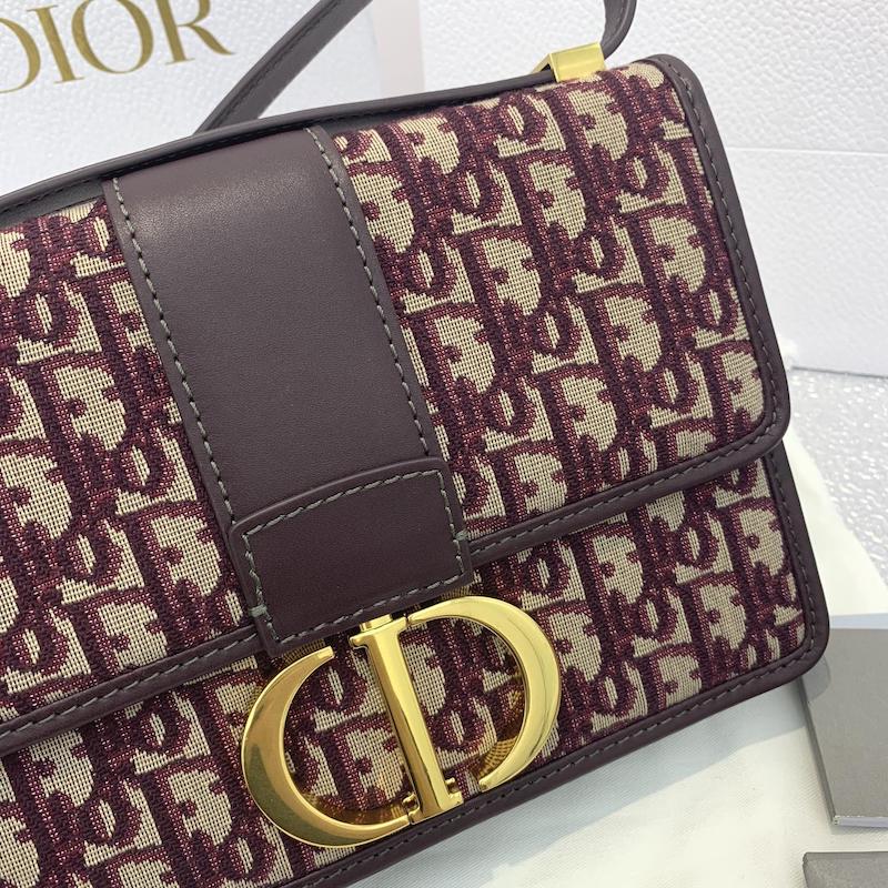 DIOR 30 MONTAIGNE BOX BURGUNDY DIOR OBLIQUE JACQUARD 24CM M9203UTZQ M974 - Image 6