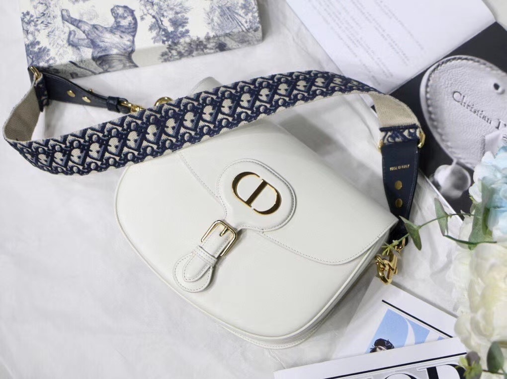 DIOR LARGE BOBBY BAG BLUE DIOR OBLIQUE EMBROIDERY WHITE 27CM M9320UMOB M941 - Image 4