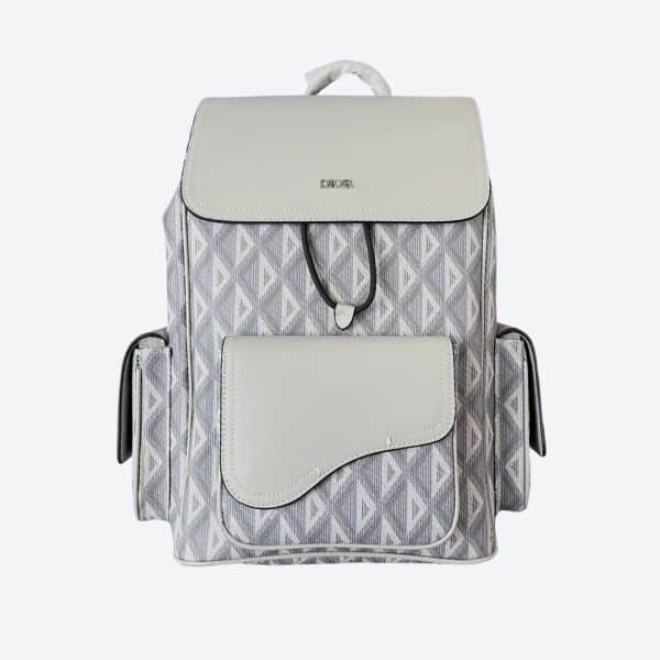 DIOR SADDLE TRIANGLE BACKPACK WHITE 40CM