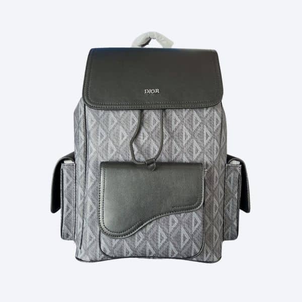 DIOR SADDLE TRIANGLE BACKPACK GREY 40CM
