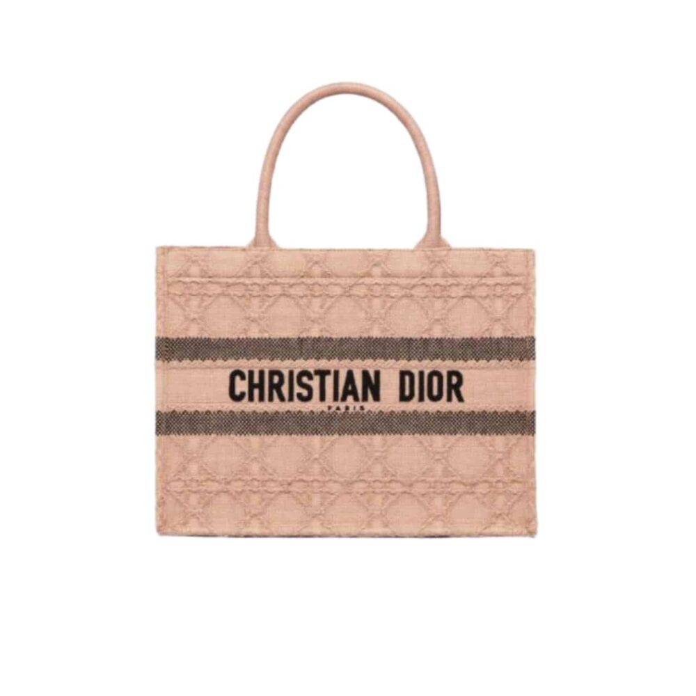 DIOR MEDIUM BOOK TOTE NATURAL CANNAGE RAFFIA 36CM M1296ZSQD_M925
