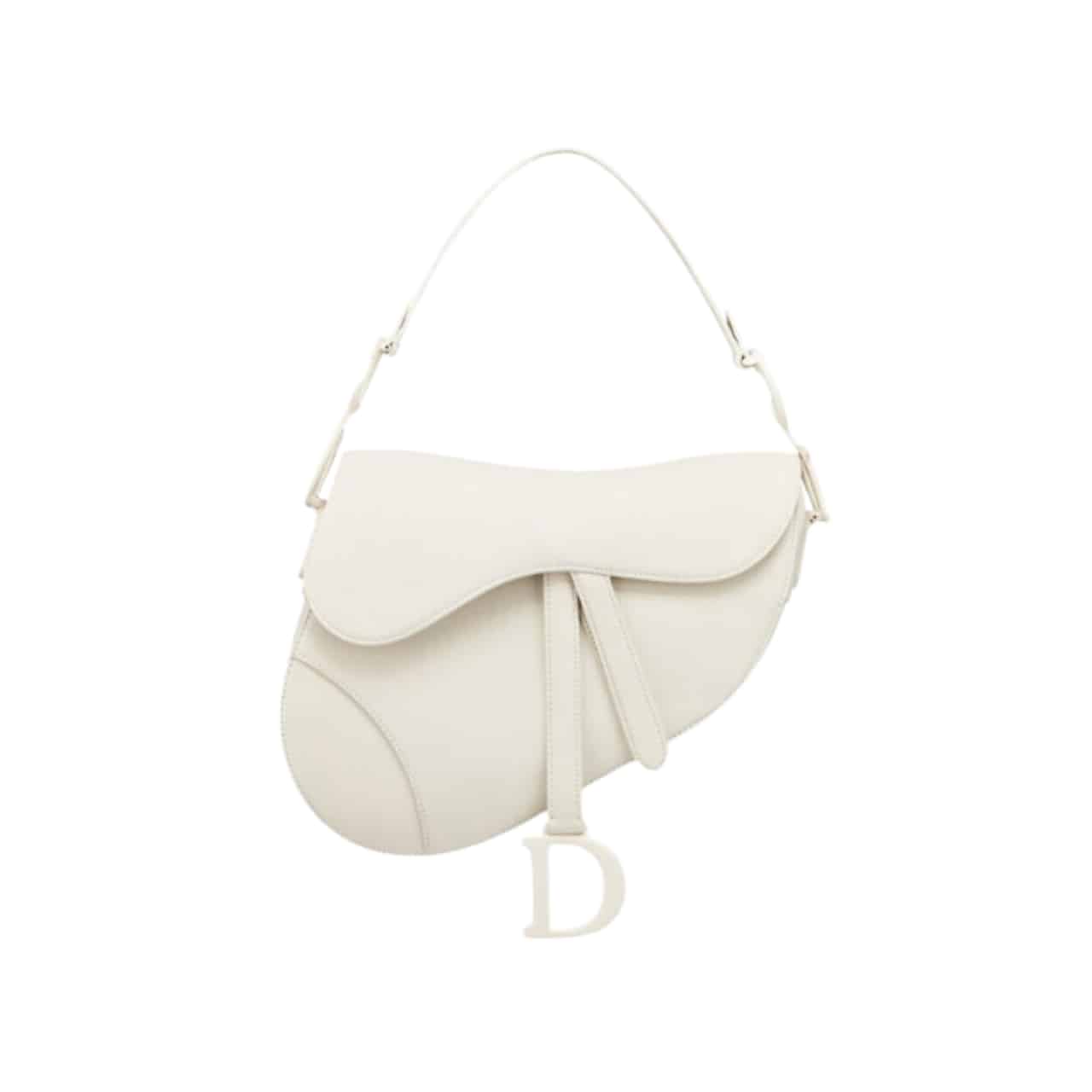 DIOR SADDLE SMOOTH LEATHER WHITE