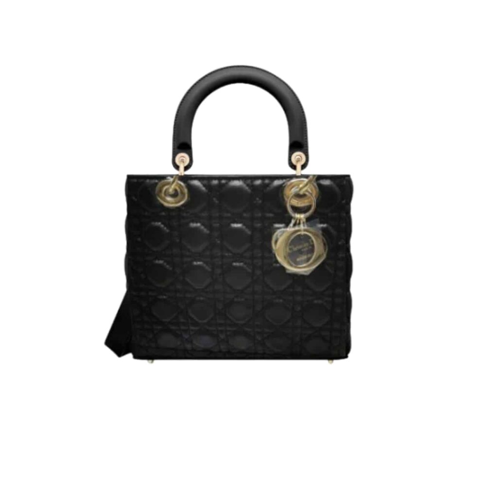 DIOR MEDIUM LADY BLACK CANNAGE M0565ONGE_M900 24CM