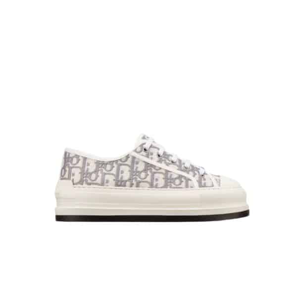 DIOR WALK'N'DIOR PLATFORM SNEAKER GRAY STONE DIOR OBLIQUE EMBROIDERED COTTON KCK385OBE S33G