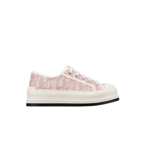 DIOR WALK'N'DIOR PLATFORM SNEAKER NUDE DIOR OBLIQUE EMBROIDERED COTTON KCK385OBE S21U