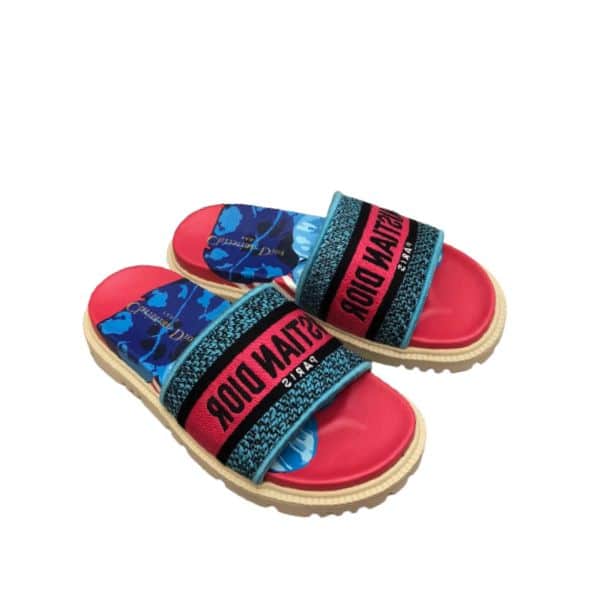 DIOR DWAY SLIPPER RED MULTICOLOR