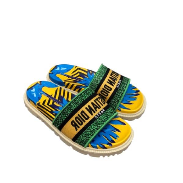 DIOR DWAY SLIPPER YELLOW MULTICOLOR