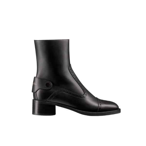 DIOR D FOLK HEELED ANKLE BOOT BLACK