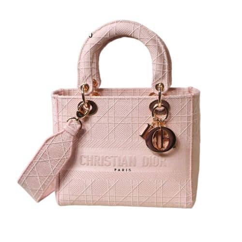 DIOR LADY D LITE BAG ROSEWOOD CANNAGE EMBROIDERY 24CM M0565JREYM957
