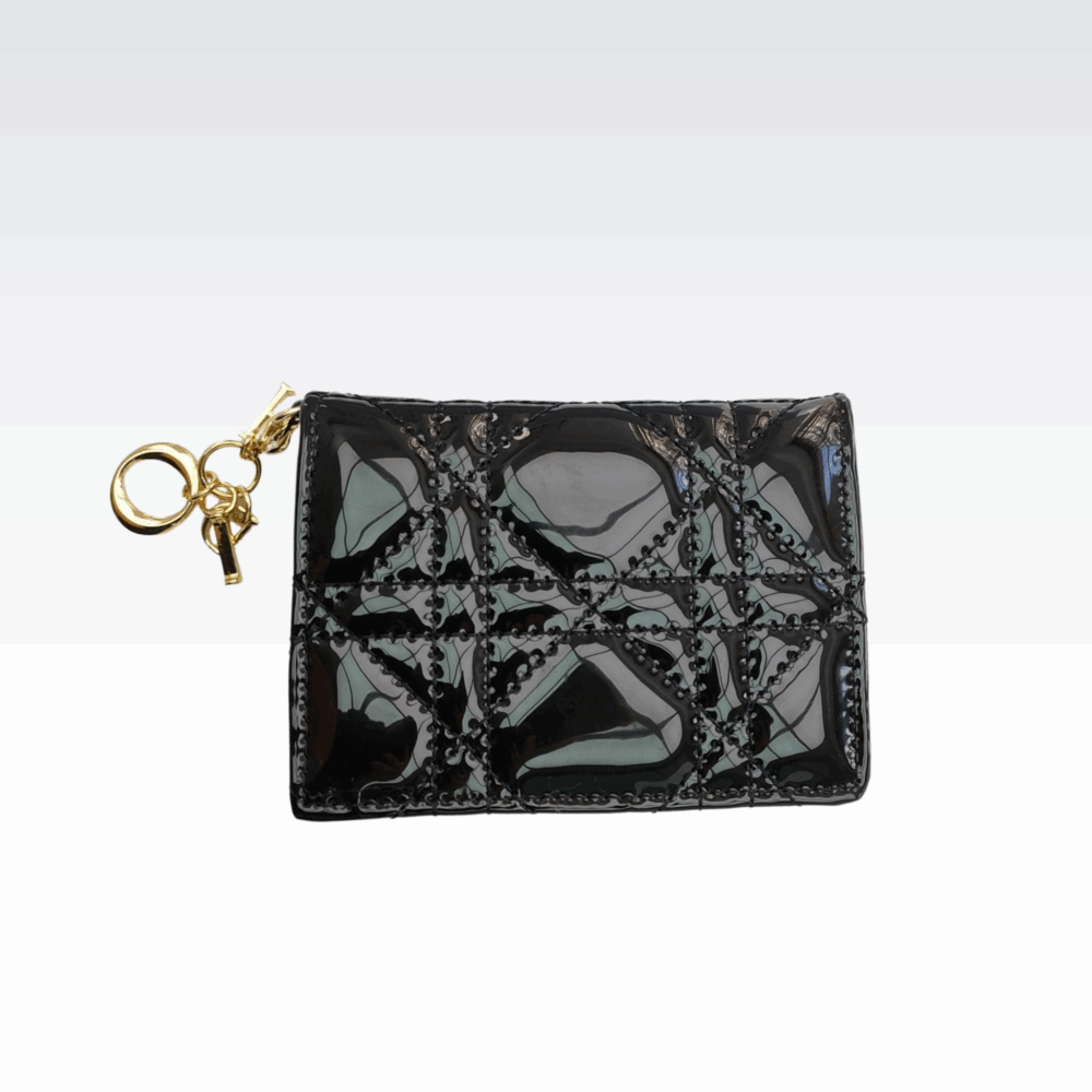 DIOR LADY MINI WALLET BLACK 10.5CM S0178ONMJ_M900