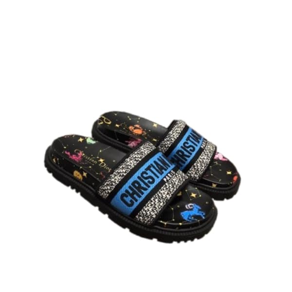 DIOR DWAY SLIDE BLACK MULTICOLOR