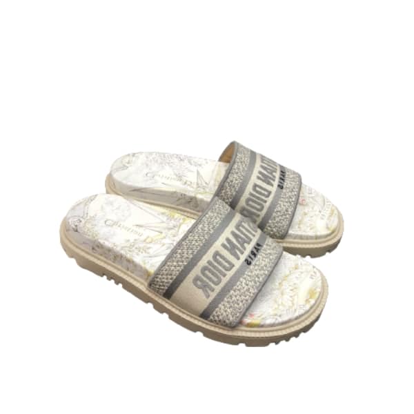 DIOR DWAY RÊVE D'INFINI EMBROIDERY SLIPPER SILVER TONE