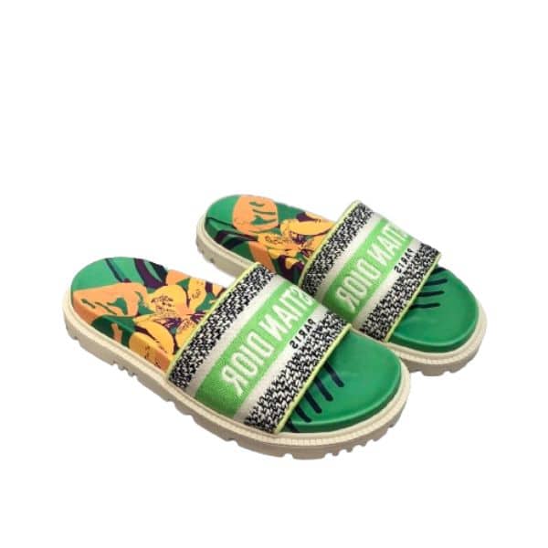 DIOR DWAY SLIPPER GREEN MULTICOLOR