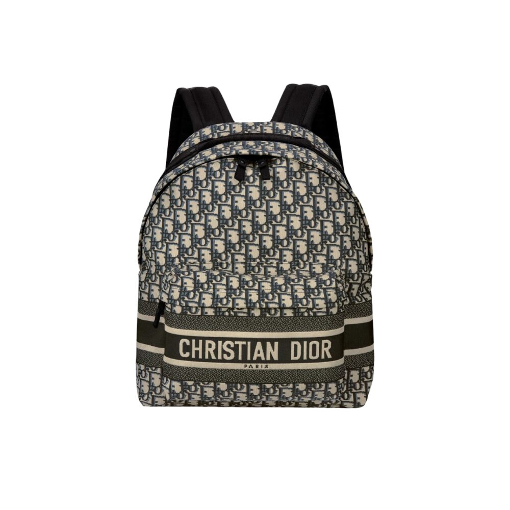 DIOR TRAVEL BACKPACK NAVY BLUE OBLIQUE JACQUARD M6104STZQ 35CM