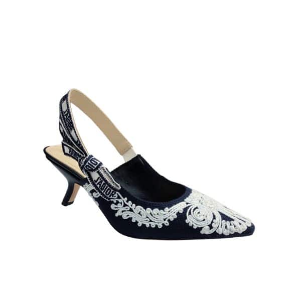 DIOR J'ADIOR SLINGBACK PUMP EMBROIDERED COMMA HEEL