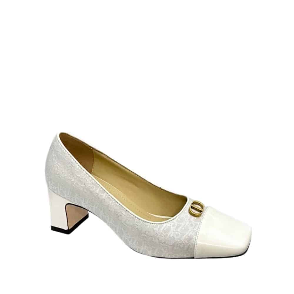 DIOR CD LOGO PUMP WHITE