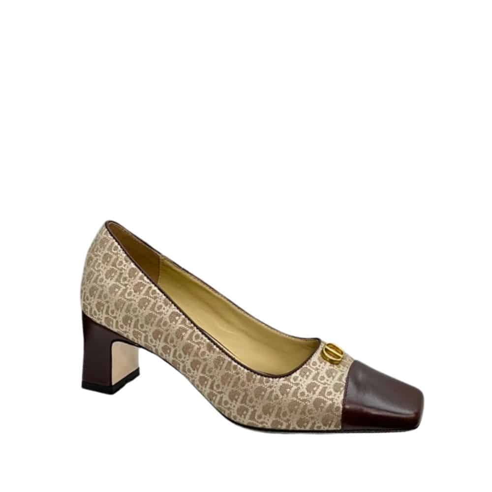 DIOR CD LOGO PUMP BROWN